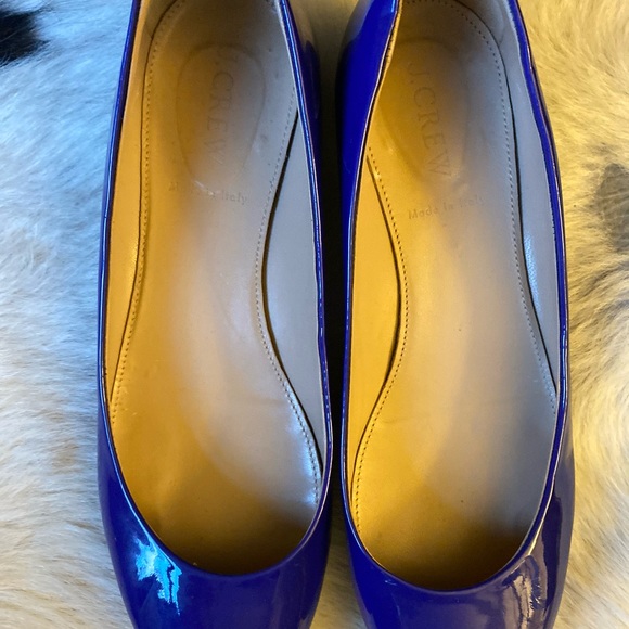 J Crew patent cobalt blue low heels - Picture 7 of 8